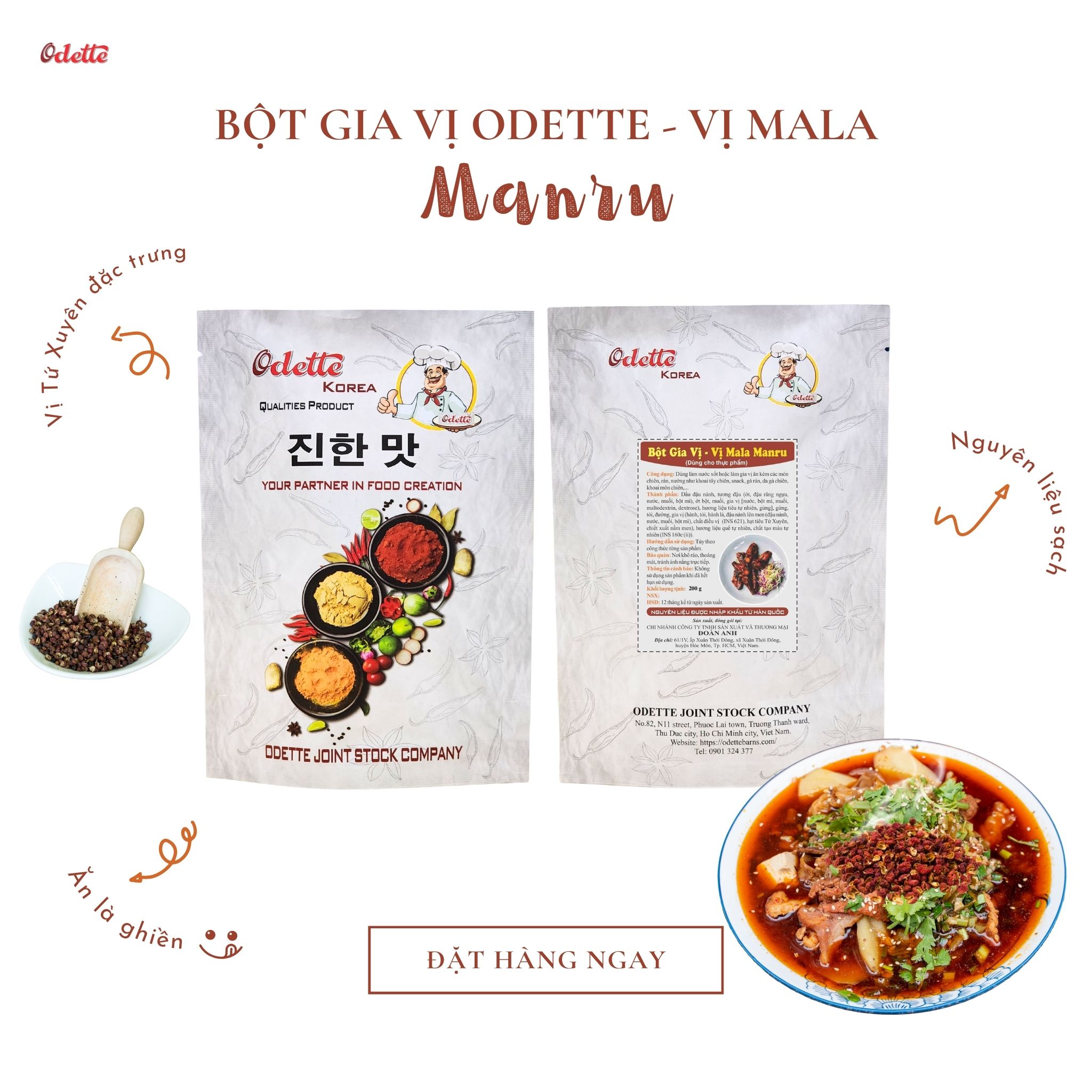 Bột vị dầu ớt Mala Manru