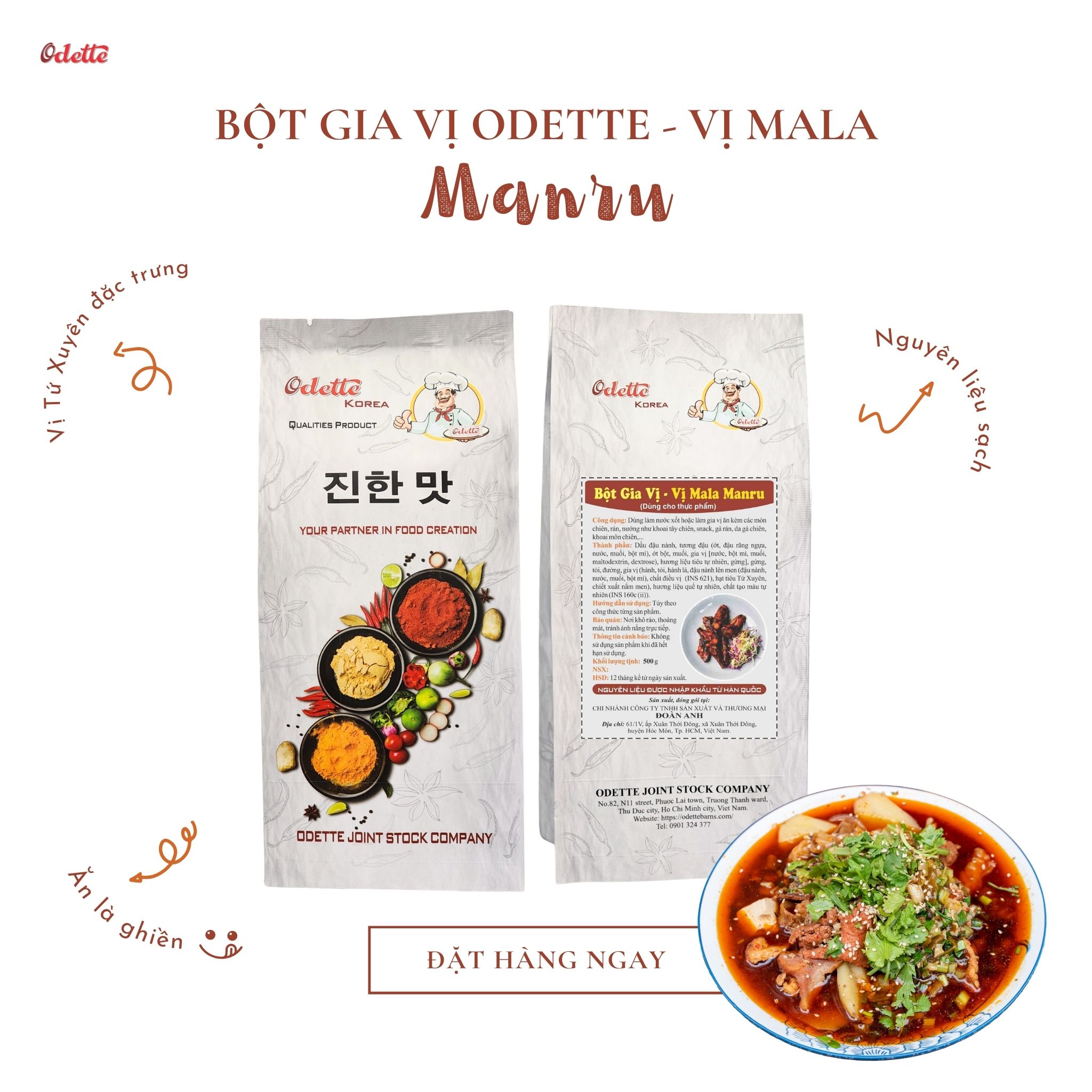 Bột vị dầu ớt Mala Manru