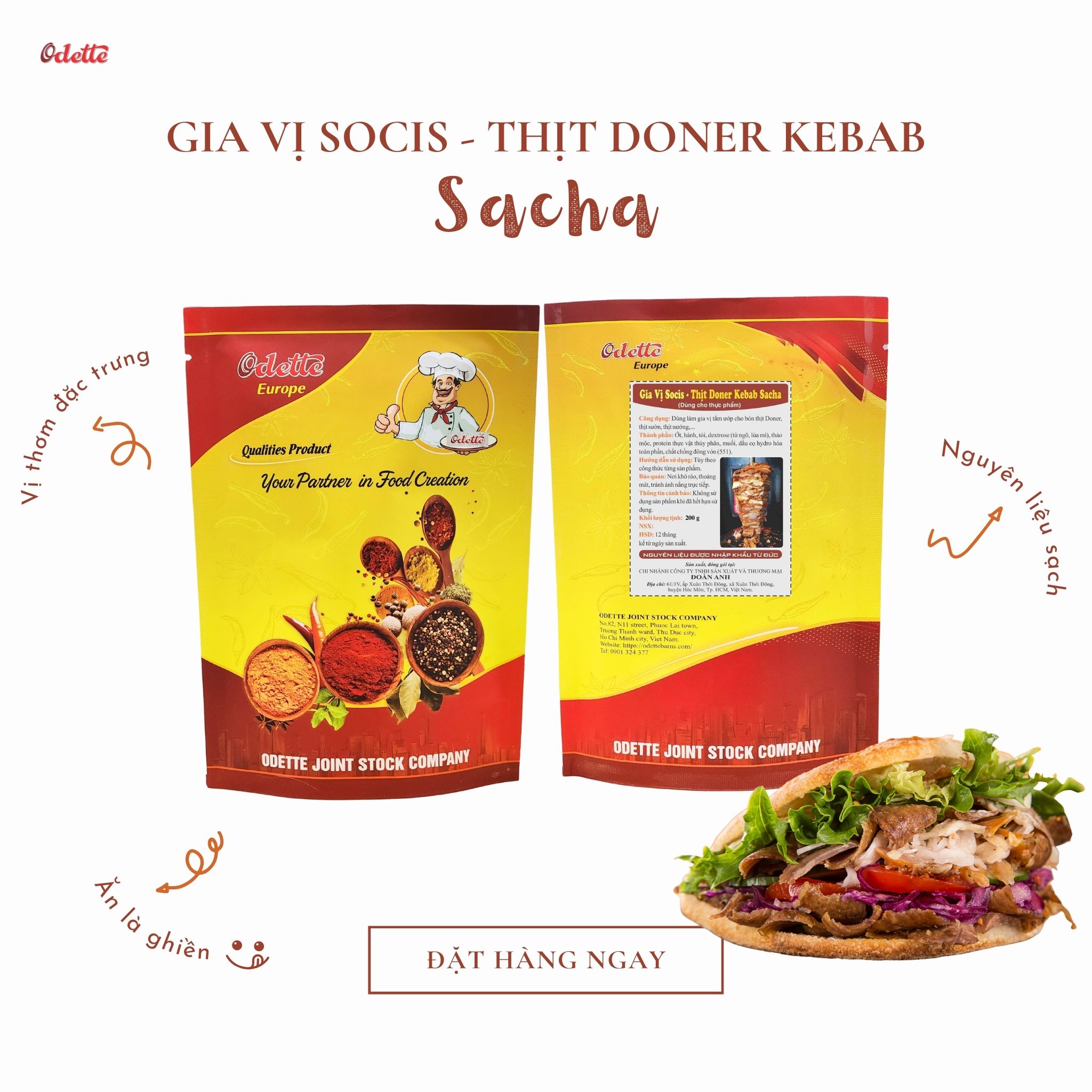 Gia Vị Socis - Thịt Doner Kebab Sacha